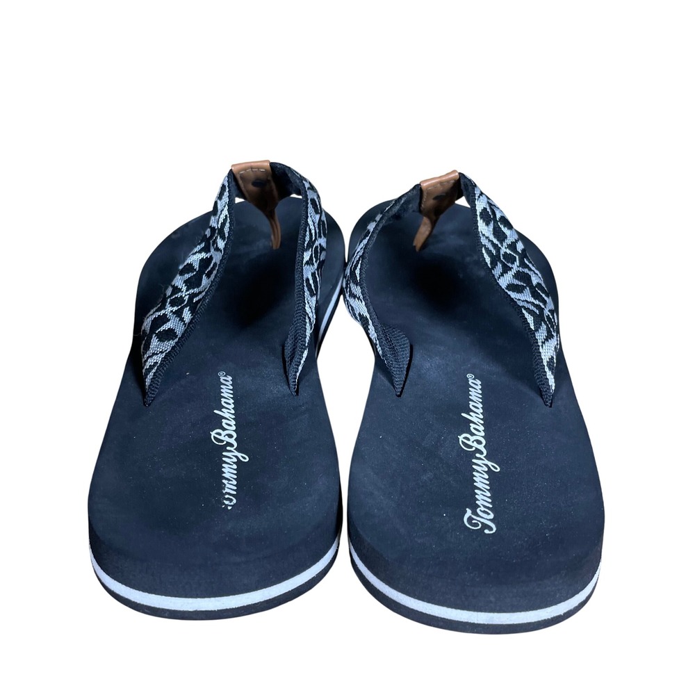 Tommy Bahama‎ Womens Sandals Size 7 Black White Tribal Pattern Flip Flop - Picture 4 of 6